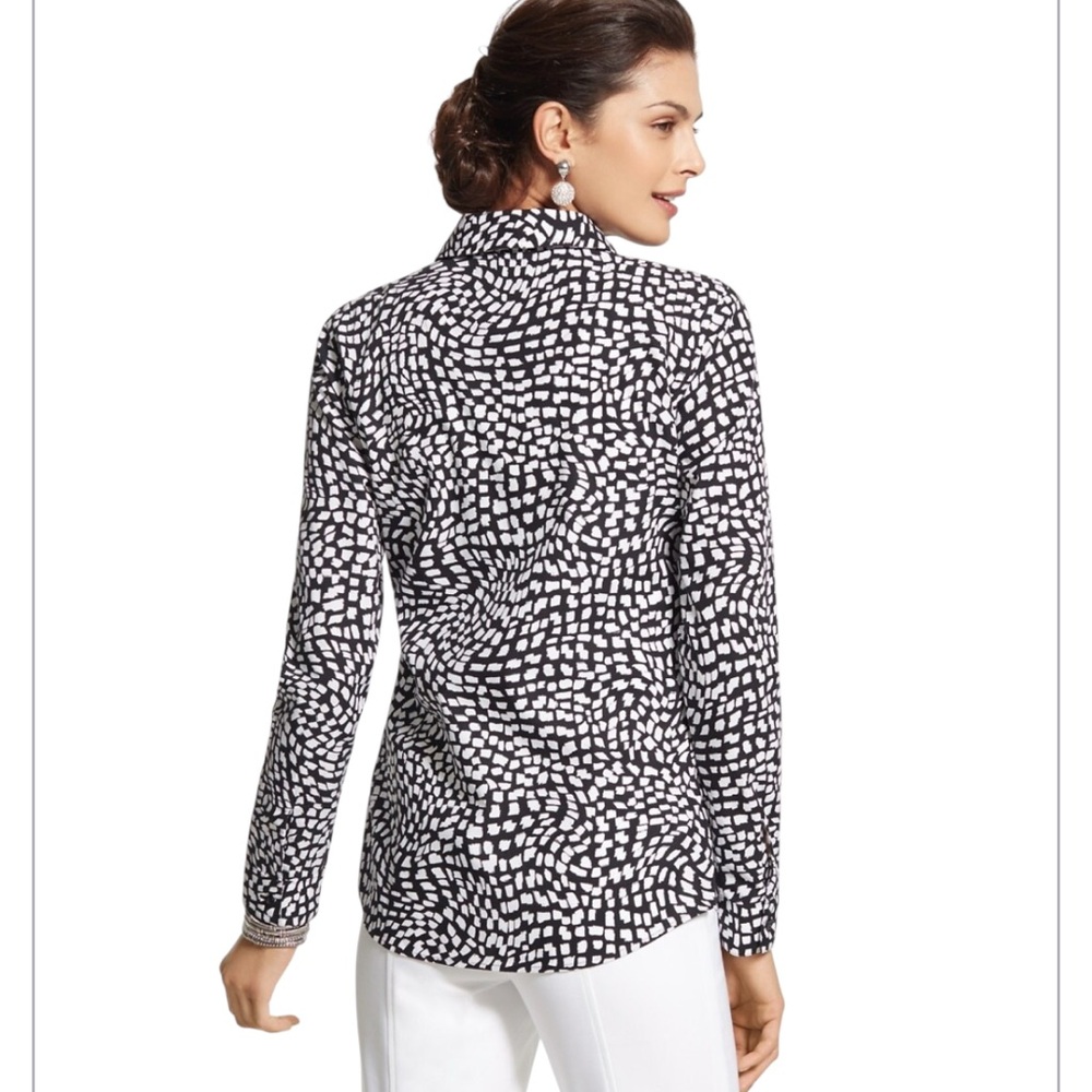 Chico’s Geo Print Giana Shirt Excellent Condition - Picture 2 of 6